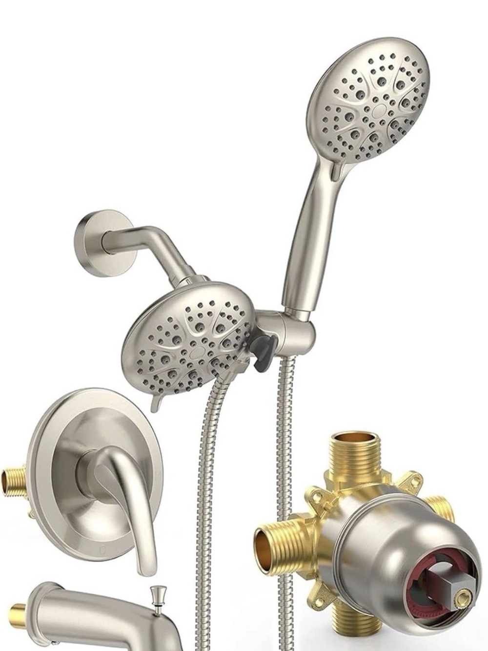 SR SUN RISE Shower System with Handheld and Rain Shower Combo Bathtub Tub Spout